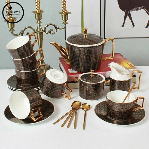 Set Trà Ấm Sứ Xương Lancaster Cao Cấp