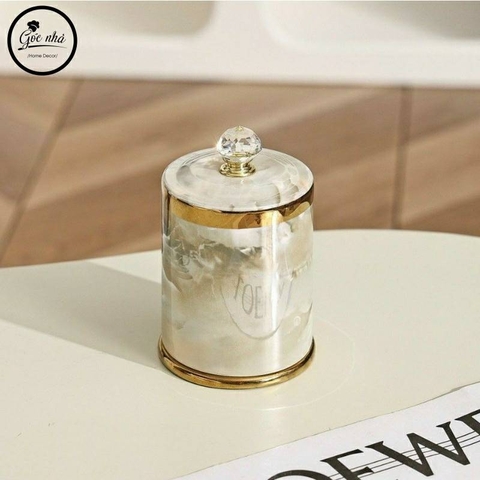 Hũ tăm sứ xà cừ hạt kim cương