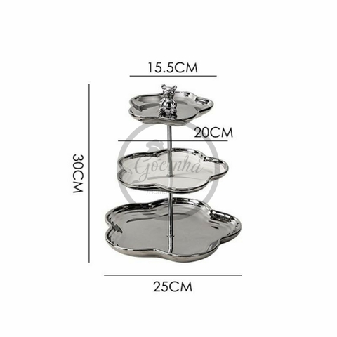 Khay Bánh Hoa 5 Cánh Silver