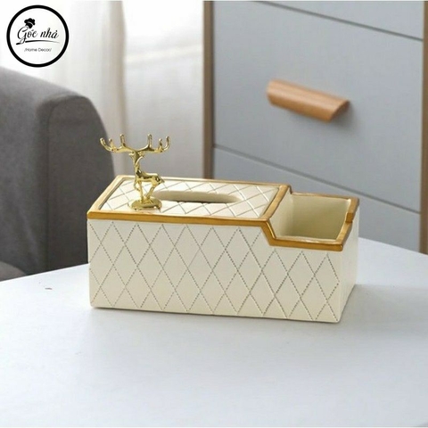 Hộp giấy kẻ trám 2 ngăn cao cấp