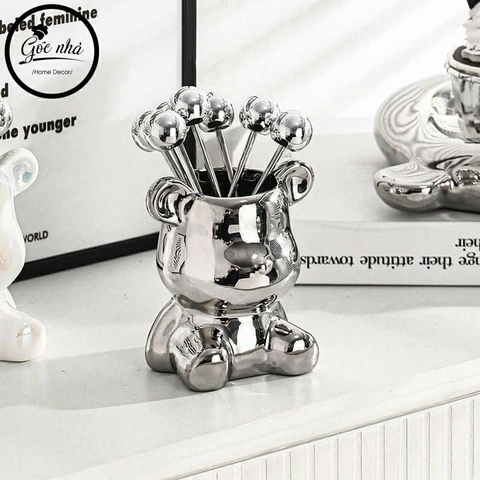 LỌ NĨA ĂN TRÁI CÂY SILVER TEDDY