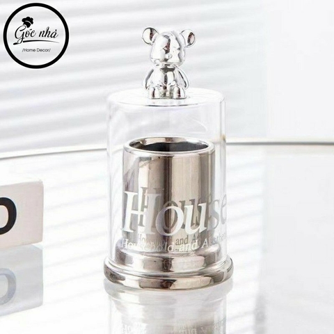 Hũ tăm sứ/thủy tinh nắp gấu