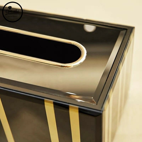 Hộp Giấy Ăn Đen Sọc