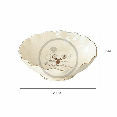 Khay trái cây chân sứ cao