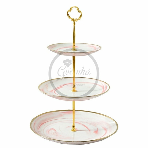 Khay bánh vân đá viền vàng