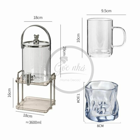 Set bình 3.6l Teddy bear Newstyle