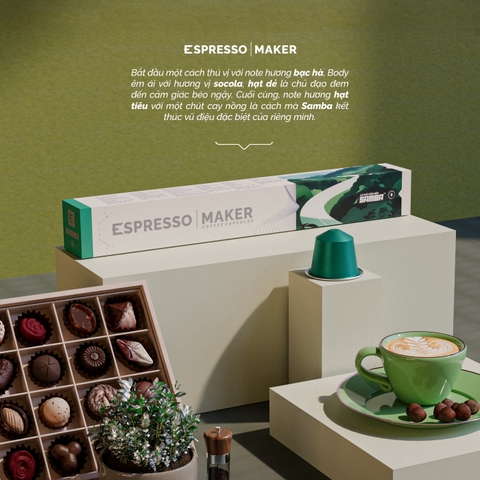 Cà phê viên nén Samba - by Espresso Maker