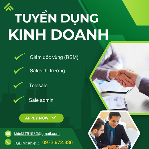 DVA TUYỂN DỤNG VỊ TRÍ KINH DOANH TOÀN QUỐC