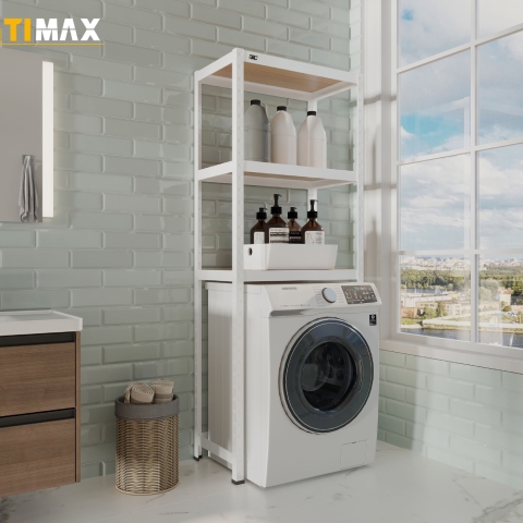 Kệ máy giặt 4 tầng - 3 mặt gỗ