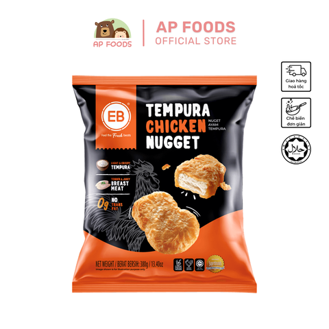 Gà viên tẩm bột EB 380g Malaysia - Tempura Chicken Nugget EB 380g - Nhập khẩu Malaysia