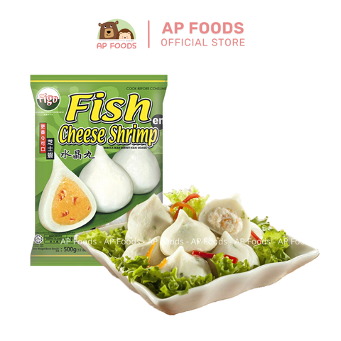 Chả cá nhân phô mai tôm FIGO Malaysia 500g - Fish Cheese Shrimp - Viên Thả Lẩu Malaysia
