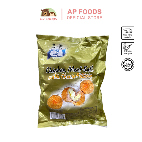 Gà viên nhân phô mai Ci Malaysia 200g - Chicken Meatball with Cheese Filling Ci 200g - Viên Thả Lẩu Malaysia