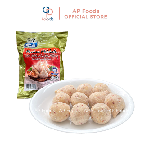 Cá viên tứ xuyên nhân thịt gà Ci Malaysia 200g - Fuzhou Fishball Ci 200g - Viên Thả Lẩu Malaysia