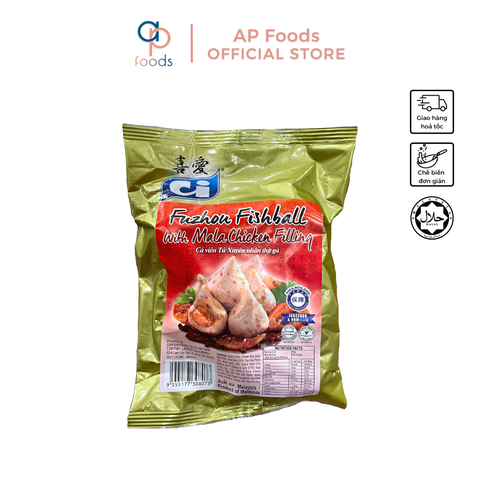 Cá viên tứ xuyên nhân thịt gà Ci Malaysia 200g - Fuzhou Fishball Ci 200g - Viên Thả Lẩu Malaysia