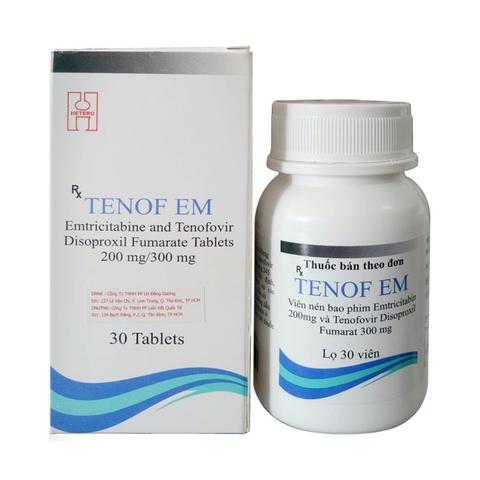 Thuốc điều trị phơi nhiễm HIV Tenof EM Hộp 30 viên