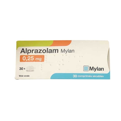 Thuốc an thần Alprazolam 0.25mg Mylan Hộp 30 viên