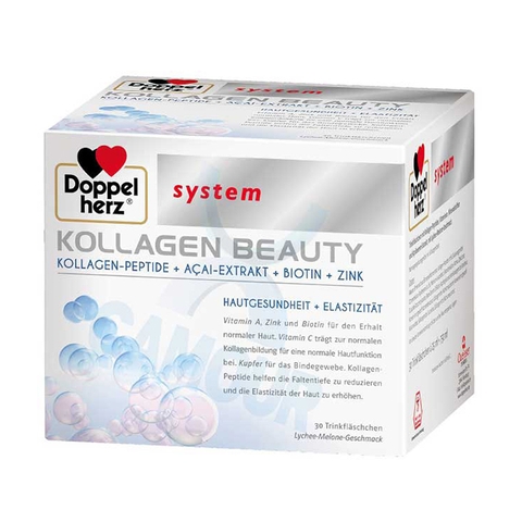 Collagen thủy phân Doppelherz Kollagen Beauty, hộp 30 ống x 25ml