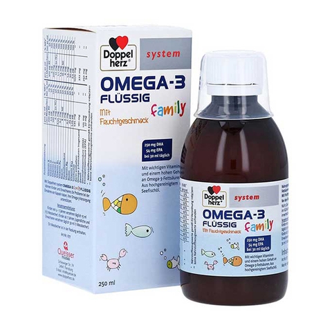 Siro bổ não Doppelherz Omega 3 Flussig Family, chai 250ml