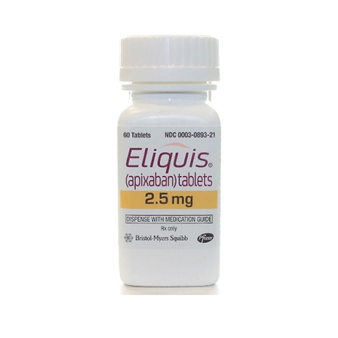 Thuốc Eliquis (apixaban) Tablets 2.5mg, Chai 60 viên