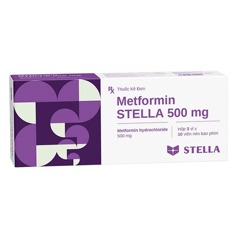 Metformin Stella 500mg 3 vỉ x 10 viên – Điều trị tiểu đường