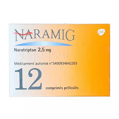 Naramig 2.5mg GSK 2 vỉ x 6 viên – Thuốc trị chứng đau nửa đầu
