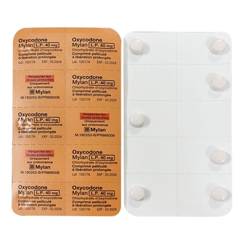Oxycodone Mylan LP 40mg 4 vỉ x 7 viên