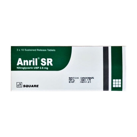 Thuốc điều trị đau thắt ngực Square Anril SR Hộp 30 viên