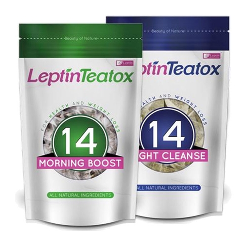 Combo Trà giảm cân Leptin Teatox sáng và đêm 14 ngày