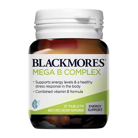 Viên uống bổ sung Vitamin B tổng hợp Blackmores Mega B Complex, hộp 31 viên