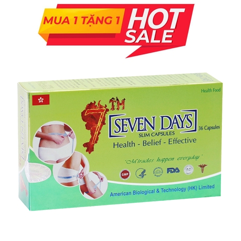 Viên uống giảm cân Seven Days, Hộp 3 vỉ x 12 viên