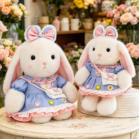 Gấu bông thỏ đeo túi váy xanh Mio Bunny
