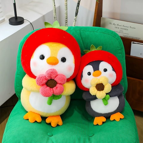 Chim cánh cụt ôm hoa