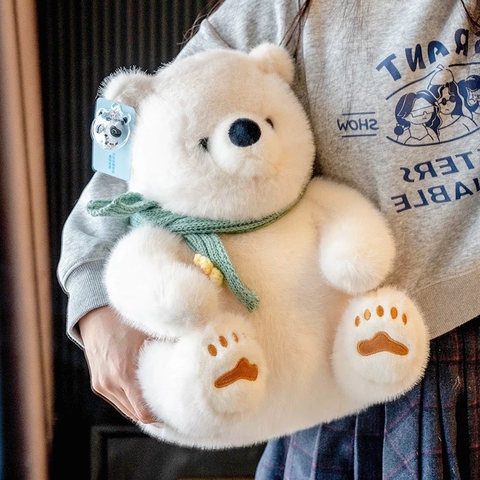 Gấu bắc cực quàng khăn xanh