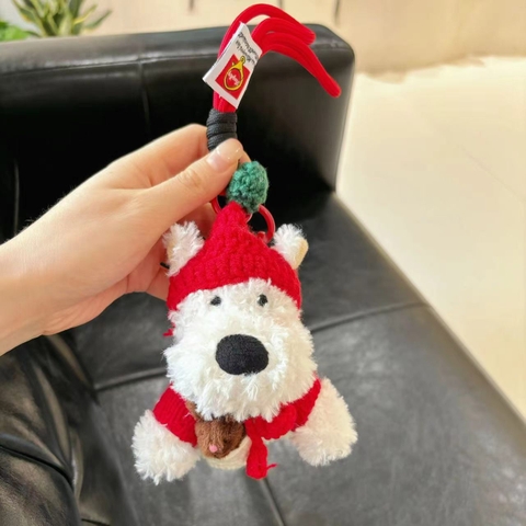 Móc khoá cún trắng cao cấp