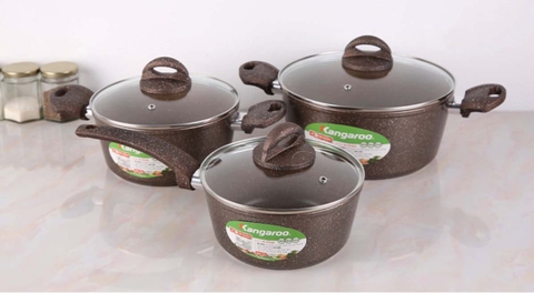 Bộ nồi nhôm (3 chiếc: 18-20-24 cm, đáy từ) KG992MX