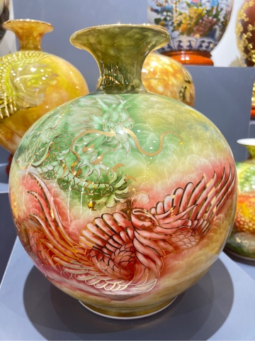 Bình hút lộc H35 long phụng sum vầy