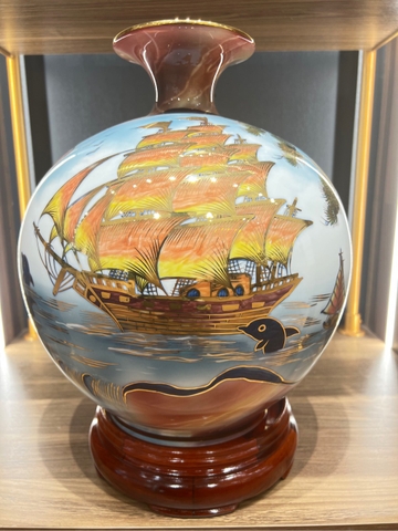 Bình hút lộc H35 thuyền đá hồng