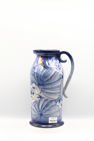 Lọ hoa vẽ tay xanh coban MS02 MNI