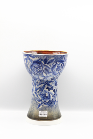 Lọ hoa vẽ tay xanh coban MS01 MNI