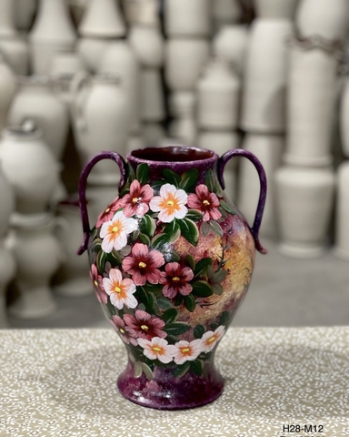 Lọ hoa vuốt tay vẽ sơn dầu MS05 MNI