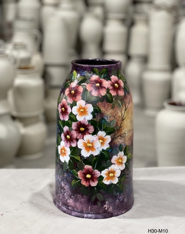 Lọ hoa vuốt tay vẽ sơn dầu MS01 MNI