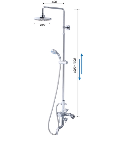 Bộ vòi sen cây đứng nóng lạnh Caesar S488C