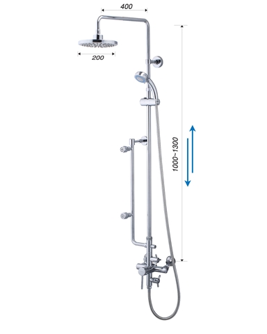 Bộ vòi sen cây đứng nóng lạnh Caesar S498C