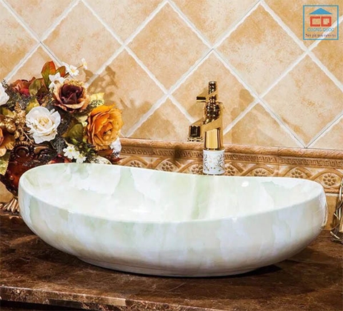 Chậu lavabo sứ vân đá CleanMax YS07
