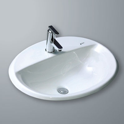 Chậu lavabo bán âm bàn inax L-2395V
