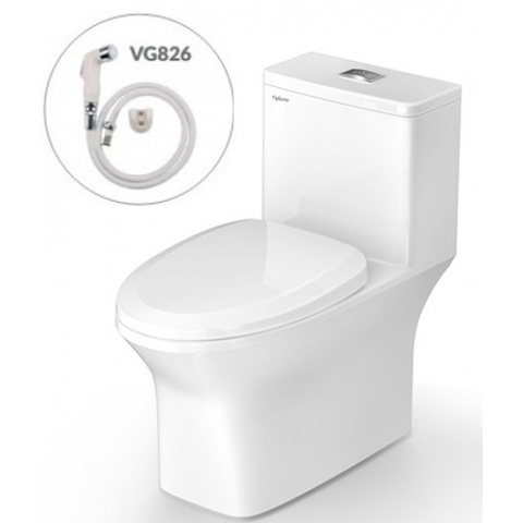 Bồn Cầu Viglacera V72 Nắp Êm + Vòi Xịt VG826
