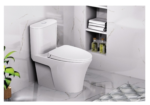 Bồn Cầu CAESAR CD1395 Một Khối Nắp Êm