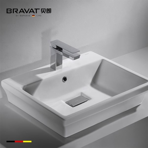 Chậu rửa mặt lavabo đặt bàn Bravat C22192W-1-ENG