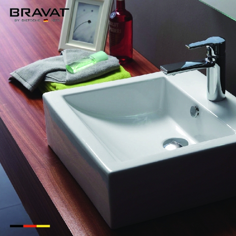 Chậu rửa mặt lavabo cao cấp Bravat C22325W-1-ENG