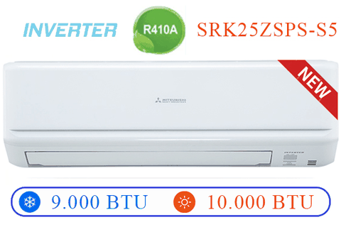 ĐIỀU HÒA TREO TƯỜNG MITSUBISHI HEAVY 2 CHIỀU INVERTER - SRK/SRC25ZSPS-S5 - CÔNG SUẤT 9.000 BTU